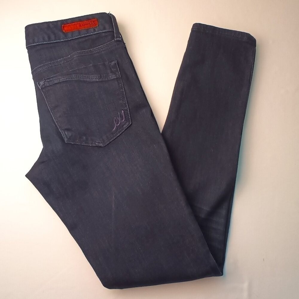 Express Womens Stella Low Rise Legging Skinny Jeans Size 4 Dark Wash Indigo